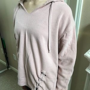 EXPRESS pink sweatshirt with string detail